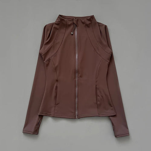 athletic slim fit quick drying zipper running jacket women dryfit