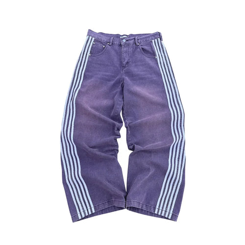 Y2K Baggy Jeans Harajuku vintage Striped Embroidered high quality