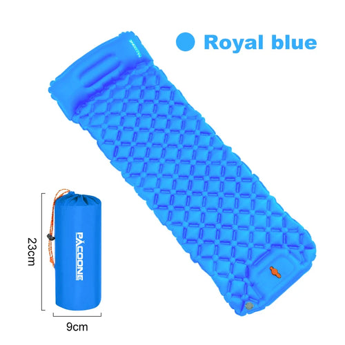 PACOONE Outdoor Camping Sleeping Pad Inflatable Mattress with Pillows
