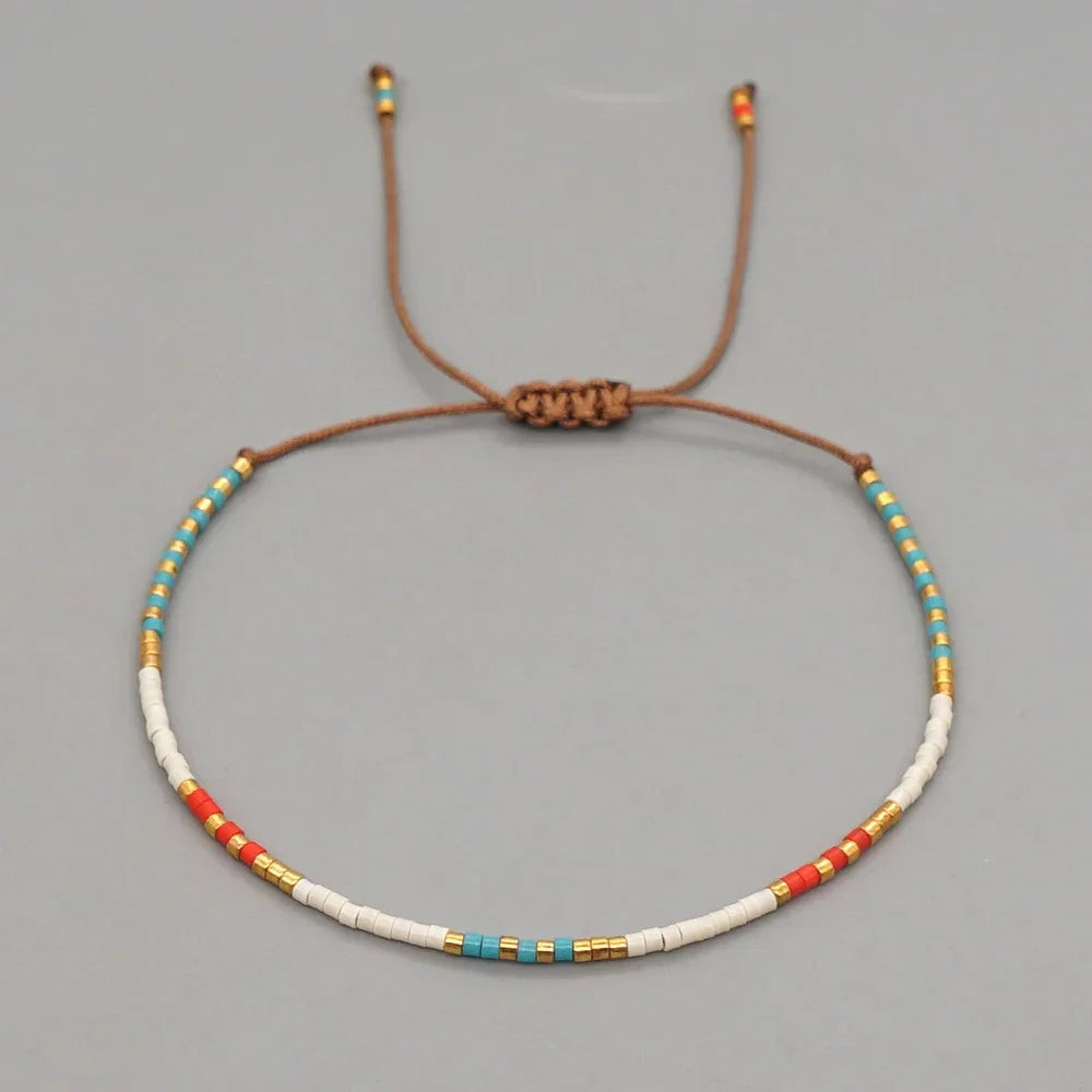 Go2Boho Miyuki Beaded Bracelets Simple Thin Bracelet Bohemian Pulsera