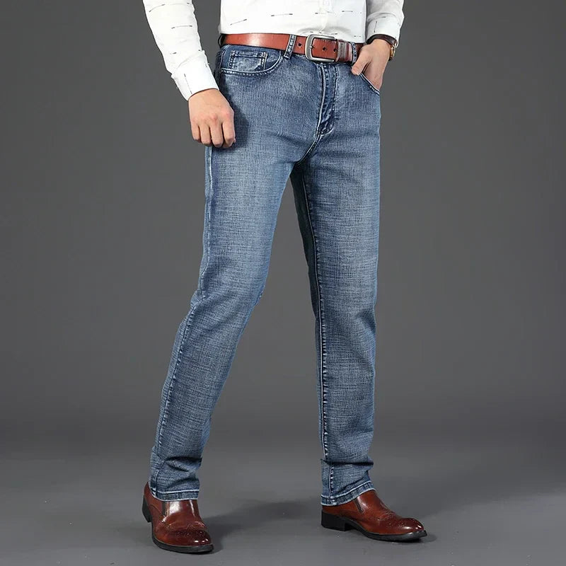 Wthinlee New Business Men's Jeans Casual Straight Stretch Fashion
