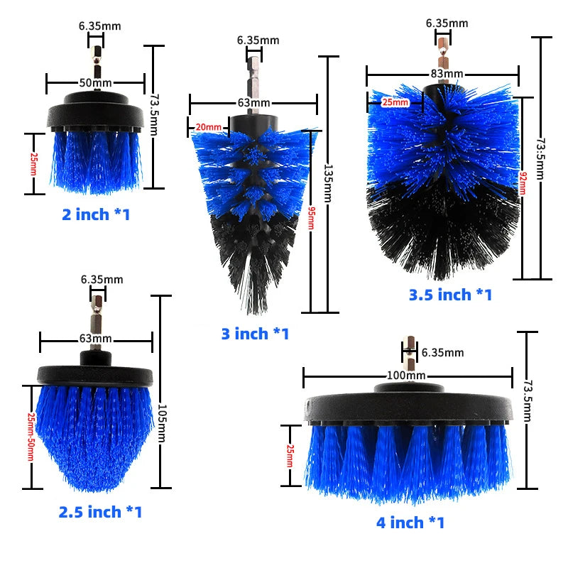 11pcs Electric Drill Brush Head Cleaning Household Universal Tapered
