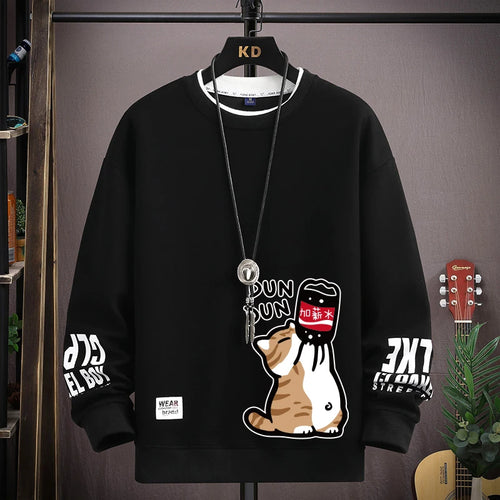 Cartoon Cute Cat Funny Print Graphic T-shirt Women Oversized Loose
