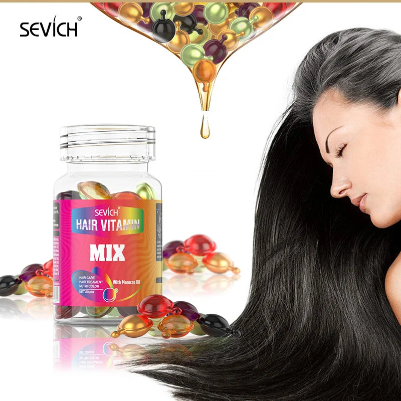 30Pcs Anti Hair Loss Hair Vitamin Capsule Oil Keratin Complex Oil