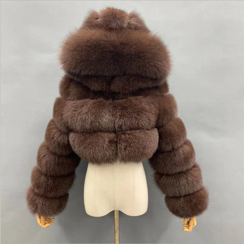 High Quality Furry Cropped Faux Fur Coats and Jackets Women Fluffy Top