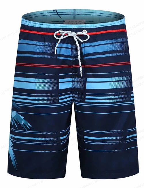 Striped Beach Shorts Men Fashion Swimwear Board Shorts Trunk Gym