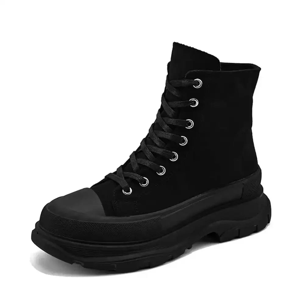 Platform Fall Spring Boots For Red High Top Sneakers Men Shoes Vintage