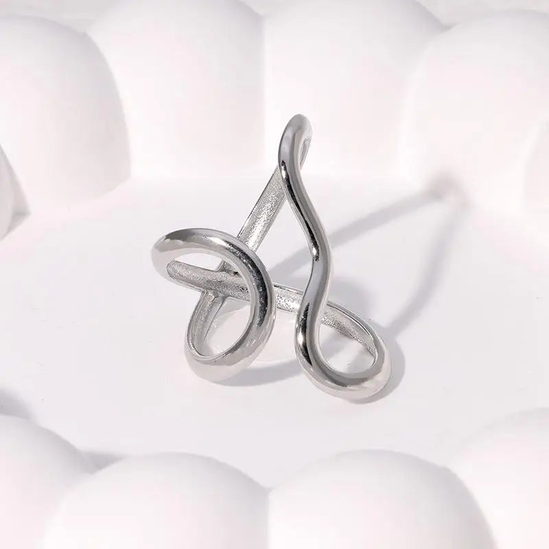 Fashion Stainless Steel Waterproof Open Ring Personality Charms PVD