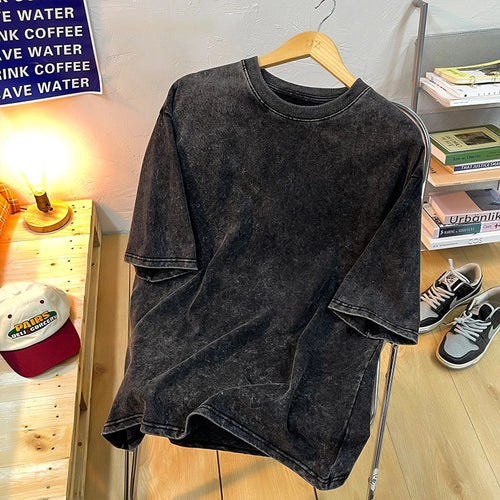 Vintage Snowflake Point Solid Color T-Shirts For Men Women 100% Cotton
