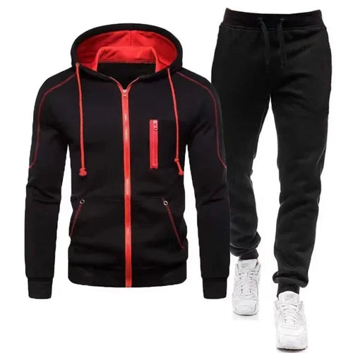 2024 Men Sets Wear Men's Fashion Autumn Winter Double Zipper Jacket/