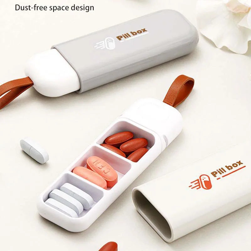 Portable Colorful 3 Spaces Medicine Case Health Care Container Case