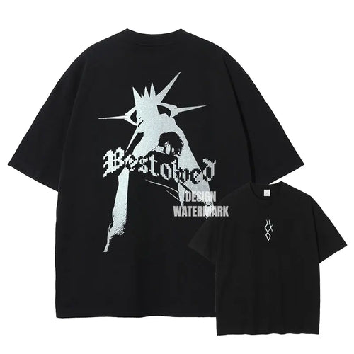 Anime S-Solo L-Leveling Shirts Vintage Washed Sung Jin-Woo T-shirt