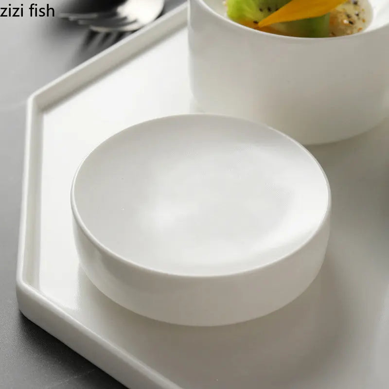 Ceramic Dinner Plate Creative Cylindrical Dessert Plate Snack Plate
