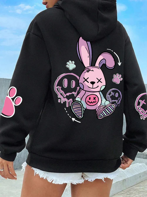 Hip Hop Street Casual Printed Female Hoodies Fashion Hoodie Oversize