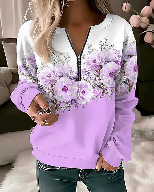 Women's Hoodies Women Fashion Floral Hoodies Flower Painting