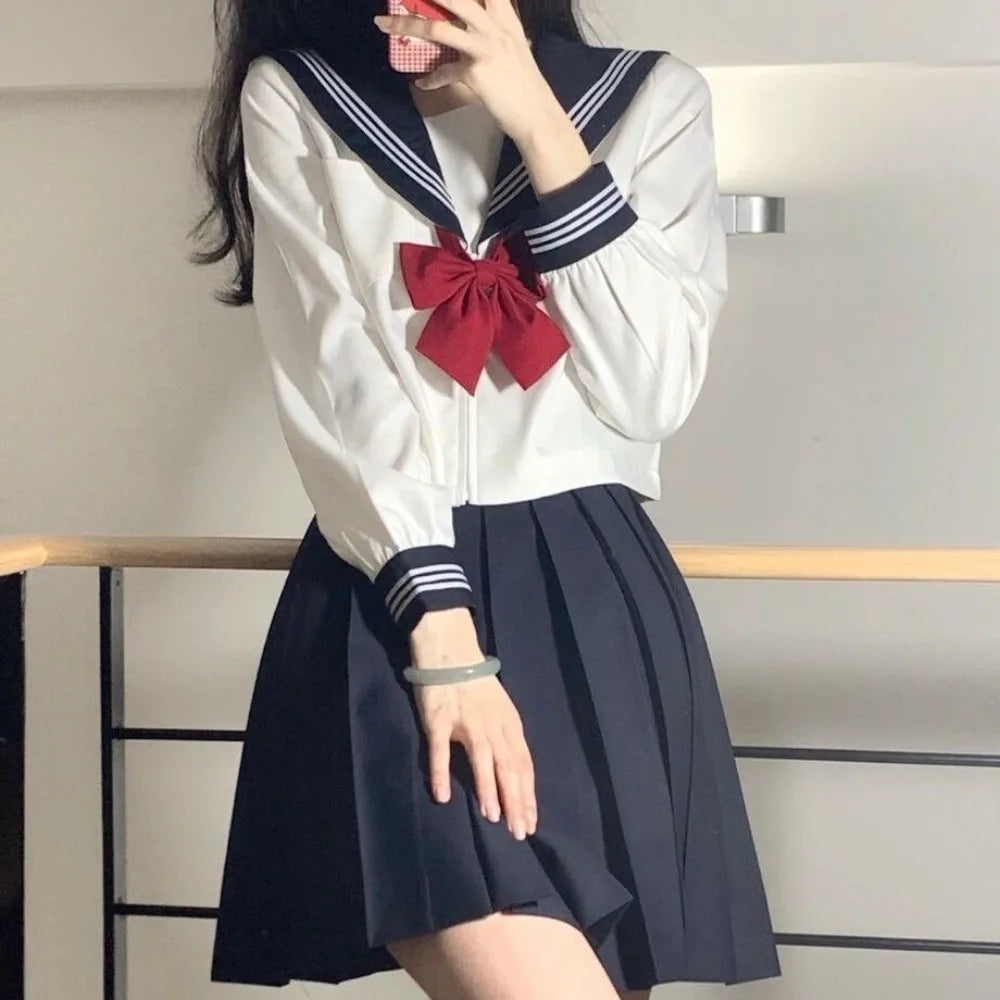 Japanese Style S-2XL Students Girls School Uniforms Girls Navy Costume
