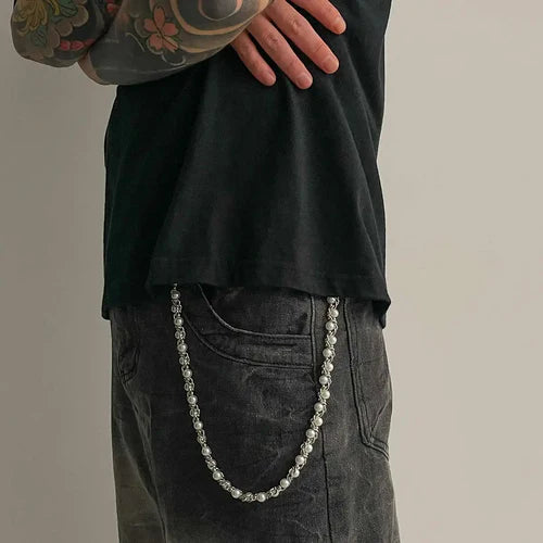 Ingemark Punk Imitation Pearl Trousers Hipster Pant Jean Keychain Ring
