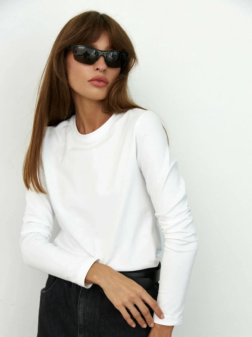Bornladies Women's Spring Autumn 100% Cotton T-shirt Bottoming Basic