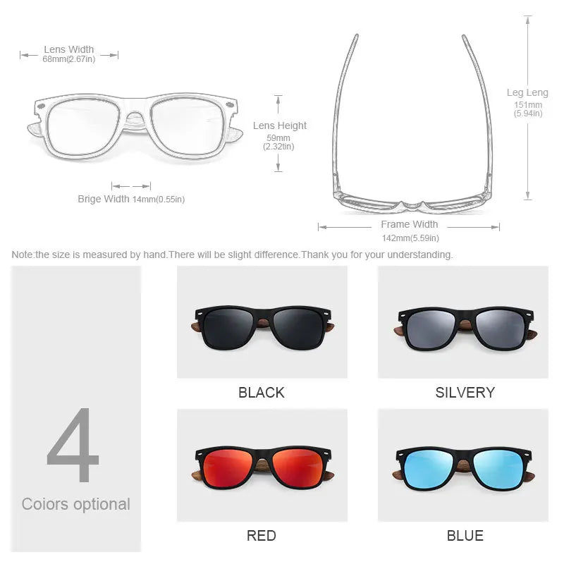 Oi Wood Brand Natural Wooden Sunglasses Men Polarized Fashion Sun