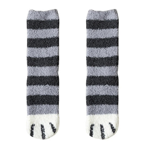Plush Winter Funny Cute Style Animal Cat Paw Cartoon Pattern Women