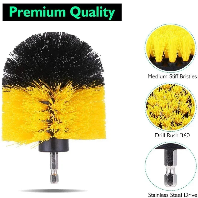 Electric Drill-Brush Head Kit Attachment Power Scrubber Brush For