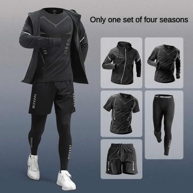 Men's Ice Fiber Quick-Dry Running & Fitness Full Set/Suit Tracksuit