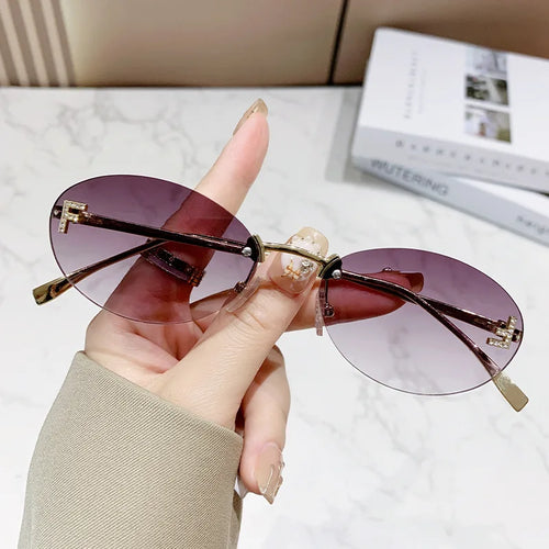 European and American fashionable frameless metal sunglasses