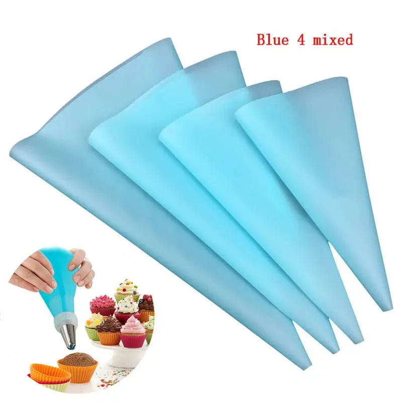 4Pcs/Set Silicone Pastry Bag Tips Kitchen DIY Cake Icing Piping Cream