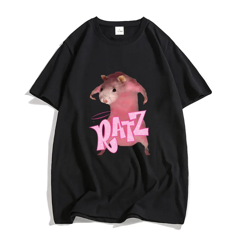 Ratz Mouse Cartoon Printed Women's T-shirt Casual Short Sleeve T-shirt