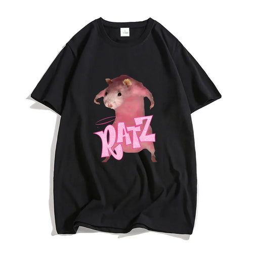 Ratz Mouse Cartoon Printed Women's T-shirt Casual Short Sleeve T-shirt
