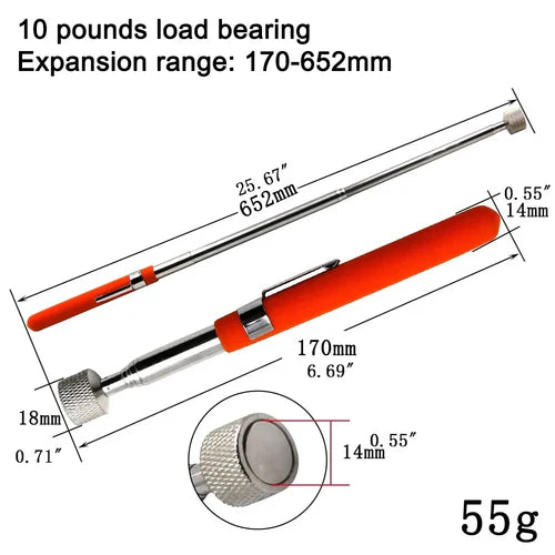 Magnetic Retractable Pickup Suction Iron Rod Portable Multifunctional