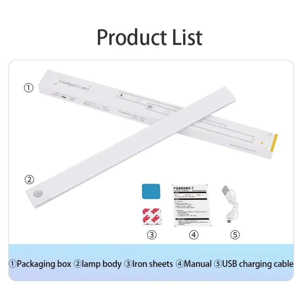 Cabinet Lights Motion Sensor LED Wireless USB Under Ultra Thin Night