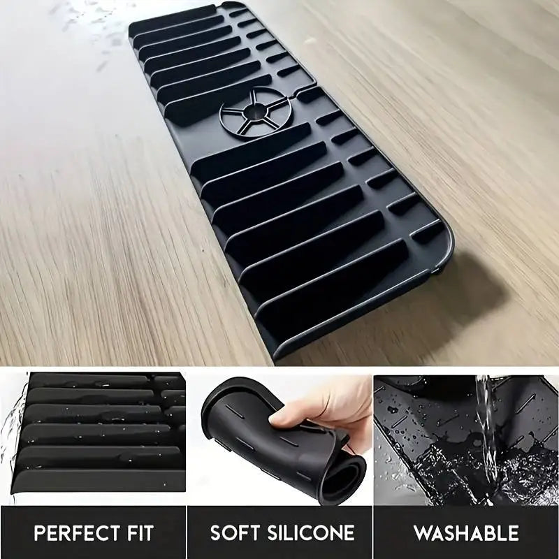 Silicone Faucet Mat Dish Soap Sponge Holder Kitchen Sink, Kitchen