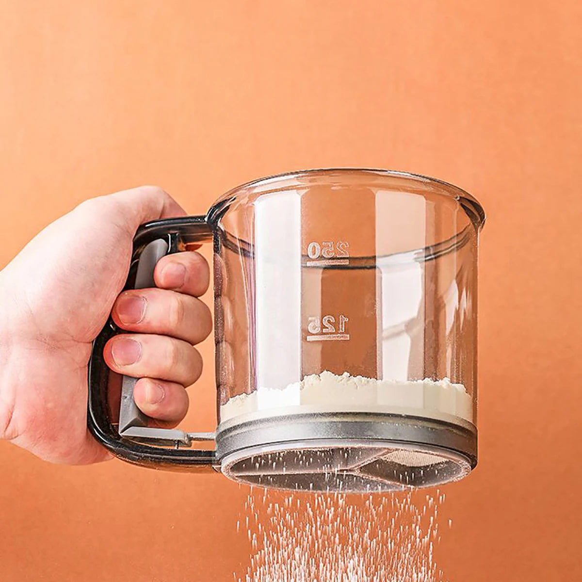 Kitchen baking, cake flour sieve, 40 mesh semi-automatic filter sieve,