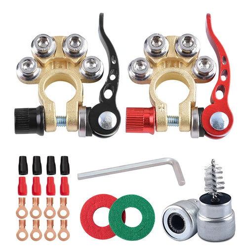 1 Pair 12V 24V Car Battery Terminals Top Post Wire Cable Clamp Quick