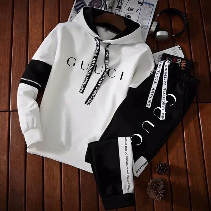 Mens Tracksuit High Quality Fashion Hooded Sweatshirt Sweatpants