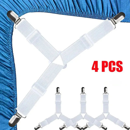 4 Pcs Triangle Bed Sheet Holders Fitted Sheet Clips Adjustable Sheet