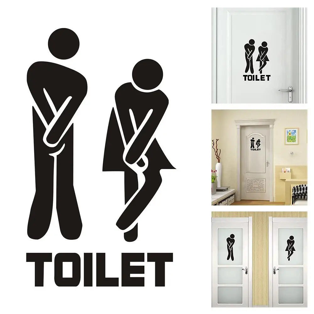 Creative Funny Toilet Wall/Door Stickers Bathroom Decoration
