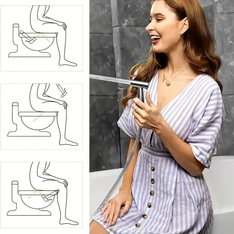 Toilet Sprayer Gun Stainless Steel Hand Bidet Faucet For Bathroom Hand