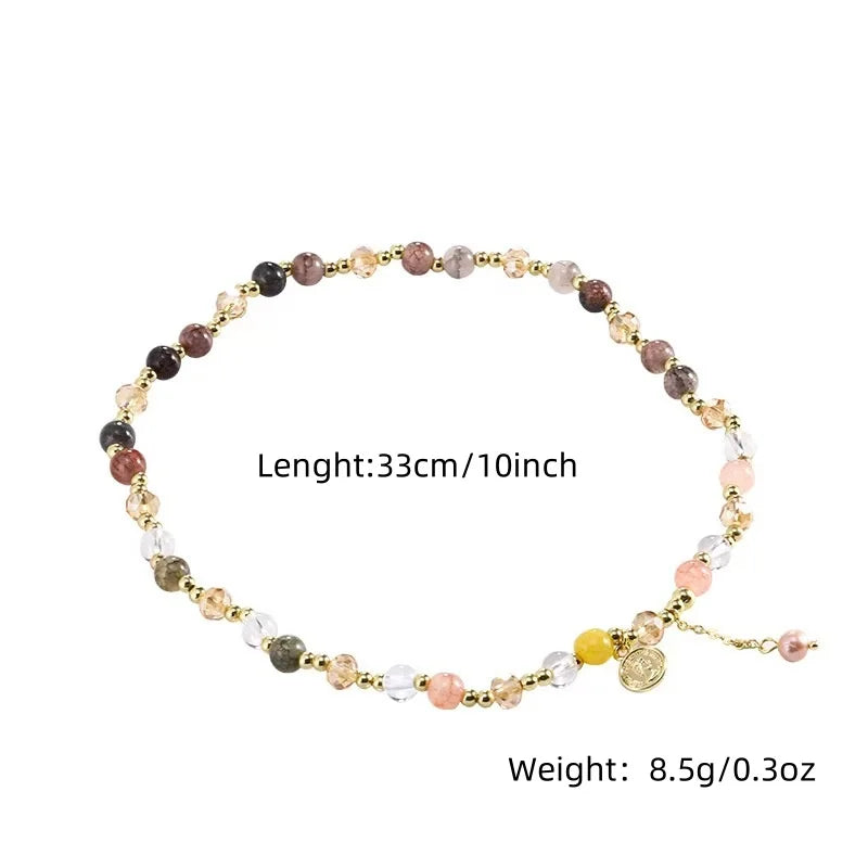 Double Crystal Beaded Bracelet Women Light Luxury Vintage Stacking