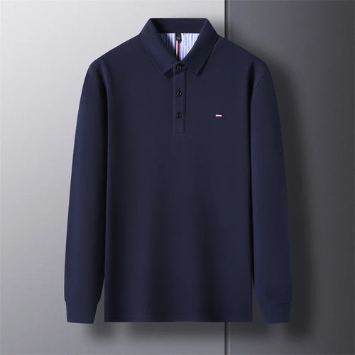 New Men's Casual and Fashionable Embroidered Long Sleeved Polo Shirt