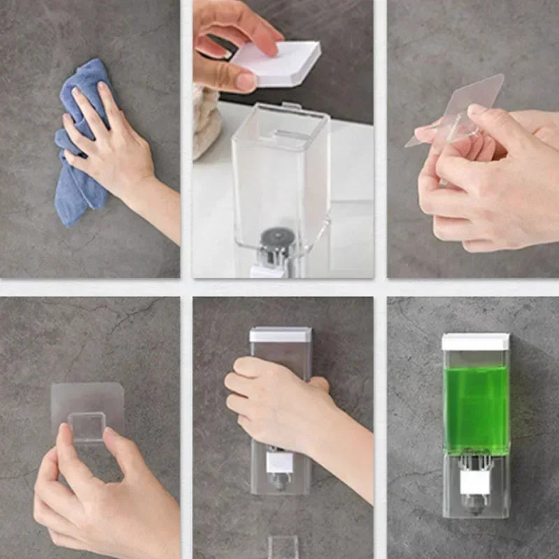 Non-punching Manual Press Soap Dispenser Wall Hanging Traceless Paste