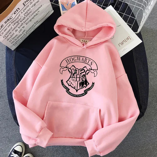 Fashion y2k Hogwarts Printed Hoodies Women Sweatshirt Autumn Winter
