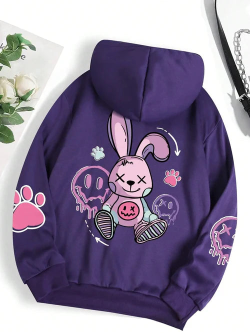 Hip Hop Street Casual Printed Female Hoodies Fashion Hoodie Oversize