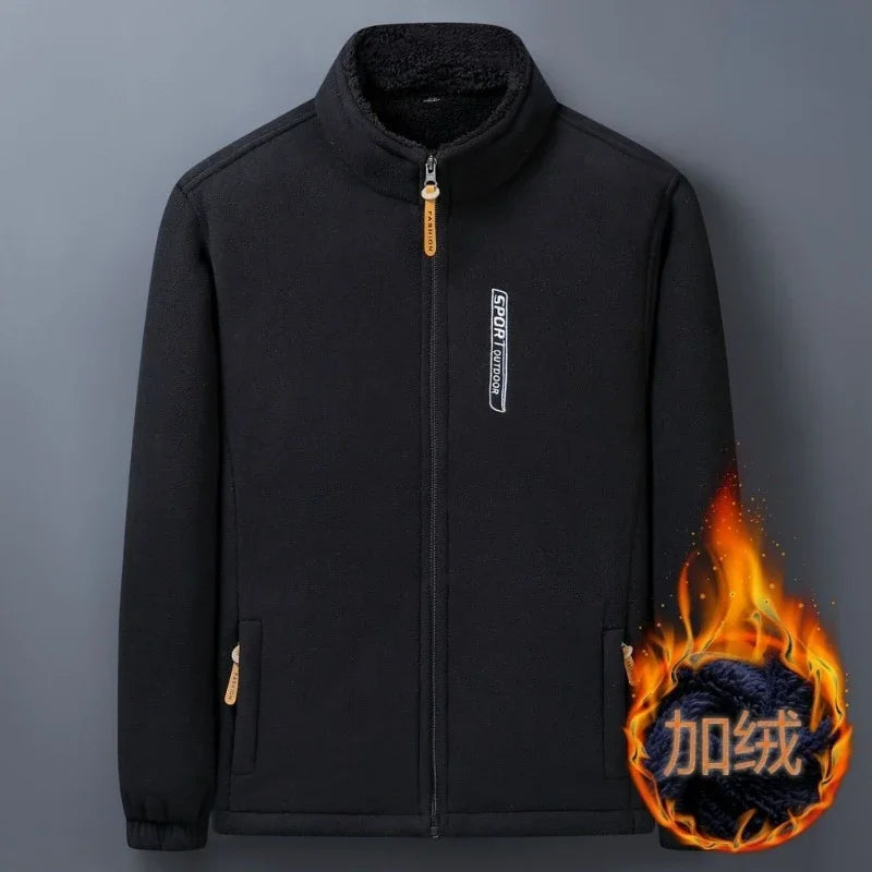 Winter Men Outdoor Fleece Jacket Casual Polar Fleece Cold-Proof