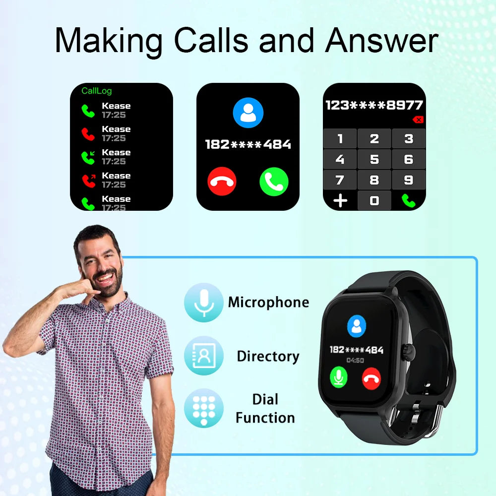 LAXASFIT H9 Smartwatch Dial to Answer Calls Calorie Tracking Heart