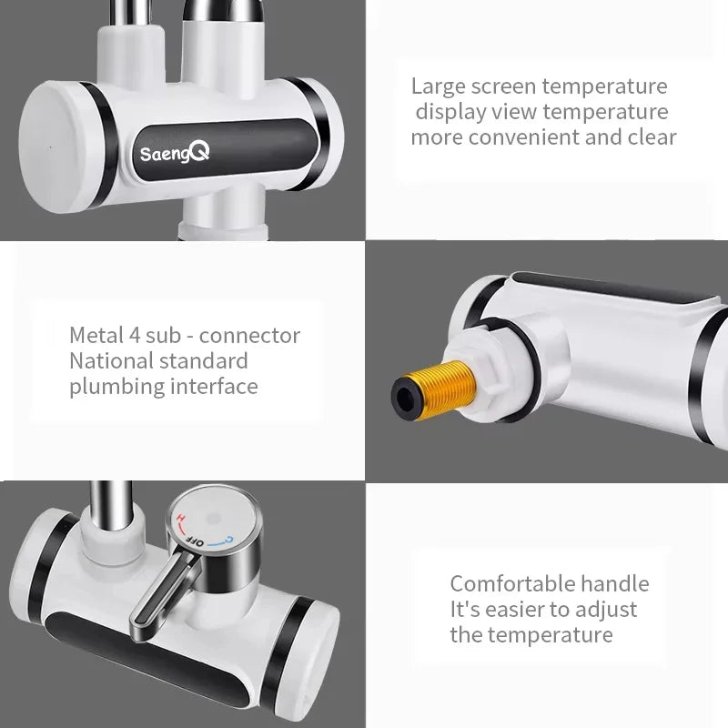 saengQ Electric Water Heater 220V Kitchen Faucet Tankless Instant