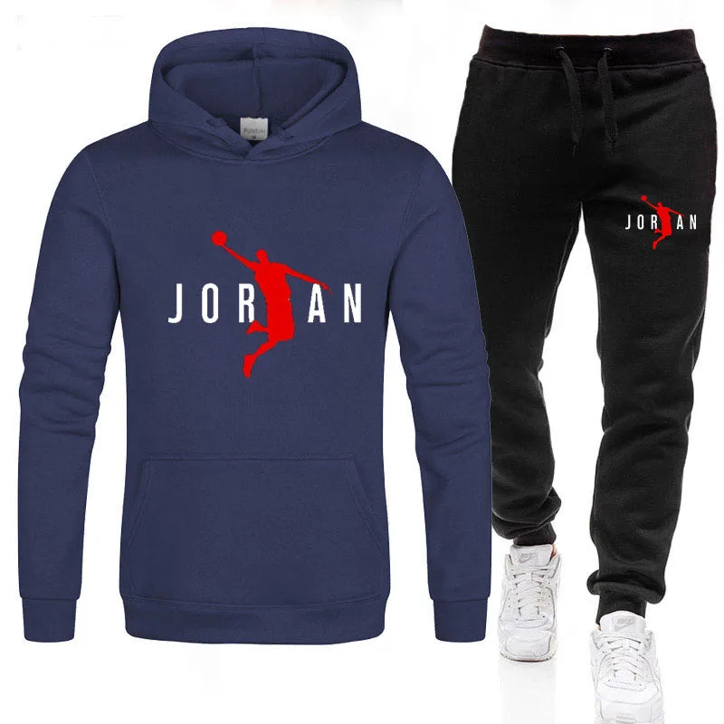 2024 Fall Winter Men's Tracksuit Hoodie Pants 2Pcs Sets Suit Leisure