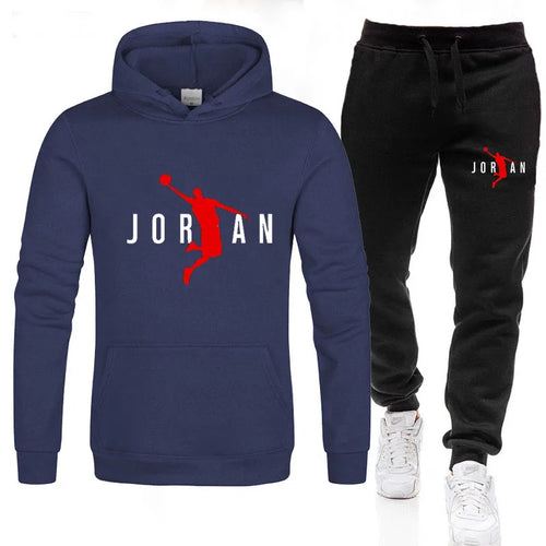 2024 Fall Winter Men's Tracksuit Hoodie Pants 2Pcs Sets Suit Leisure