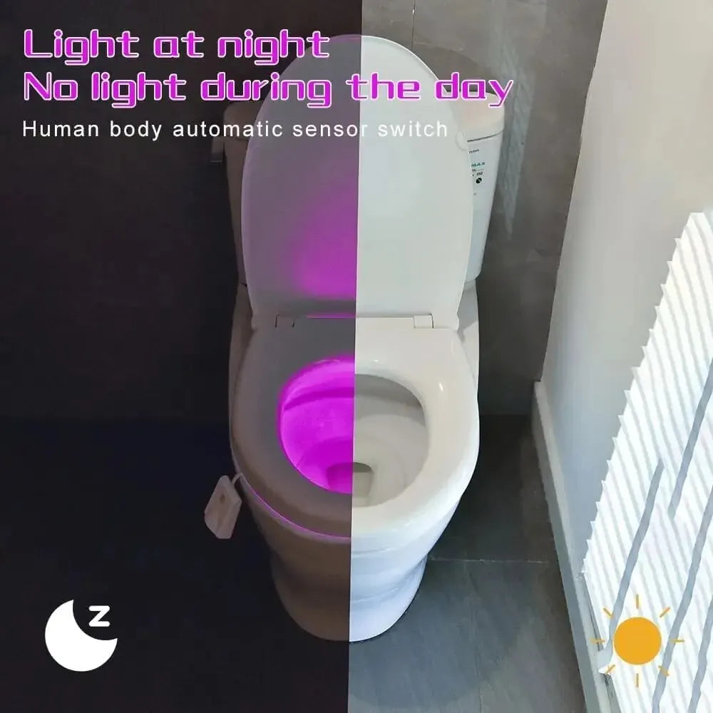 Toilet Night Lights Motion Activated Toilet Bowl Light 7Color Changing